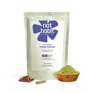 Nat Habit Organic Indigo Powder, Natural Hair Color for Black Hair, HUFA, Indigo Leaf Powder for Rich and Fast Post-Henna Coloring, Chemical Free (Pack of 1 X 500g) Nat Habit Organic Indigo Powder, Natural Hair Color for Black Hair, HUFA, Indigo Leaf Pow