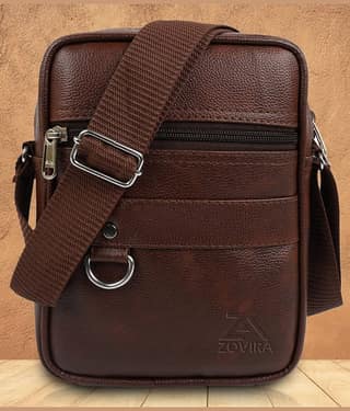 Zovira Black Solid Messenger Bag