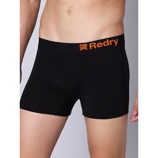 Redry Men's Underwear Anti Bacterial Micromodal Airsoft Trunk (Black)