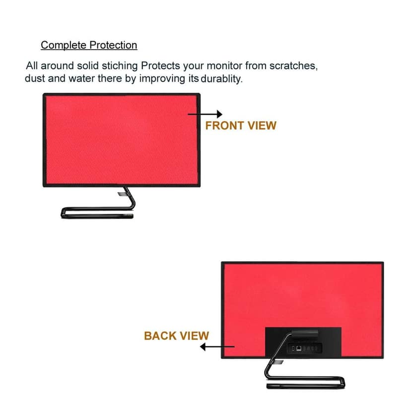PalaP Super Premium Dust Proof Monitor Cover for HP All in ONE Desktop 21.5 inches (RED) view 2