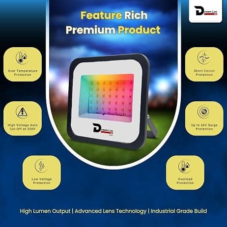 Dreamlux 100W RGB Multicolor LED Flood Light with Remote view 2