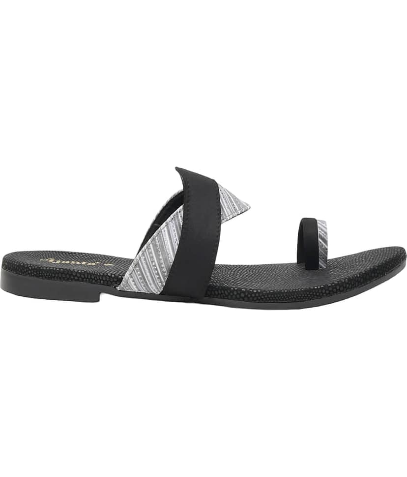 Ajanta - Black Women's Flats view 2