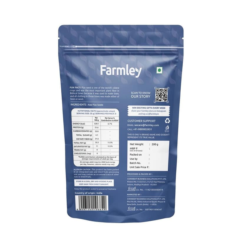 Farmley Premium Brown Flax Seeds for Eating 400 grams I Pack of 2 view 2