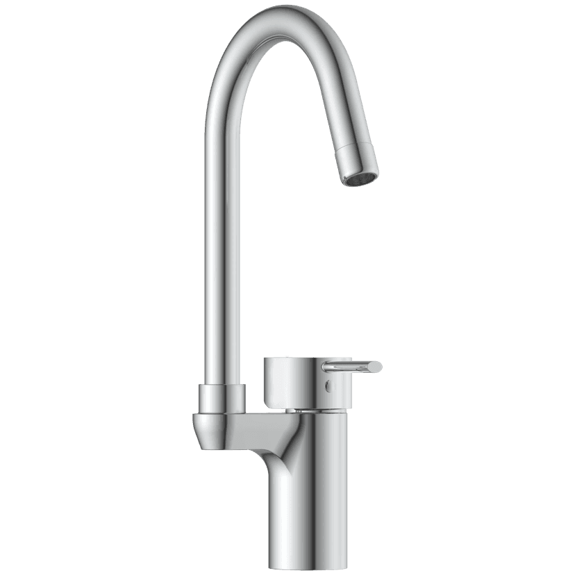 LX-1342 Single Lever Basin Mixer With Swinging Spout With Braided Hoses (Table Mounted Model) view 2