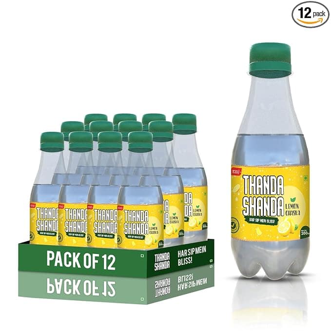 Sipora ThandaShanda Lemon Chaska Flavored Drink Refreshing Ready to Drink Beverage 200 ml Pack of 12