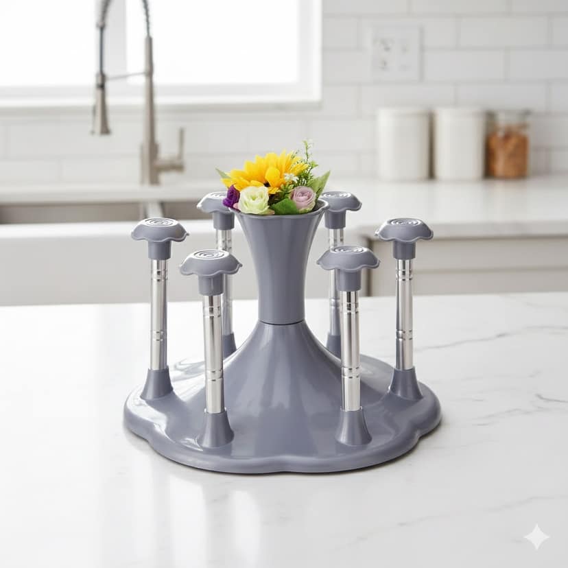 Dark Wolf Silver Steel Glass Stand Premium Rust Resistant Cup Holder