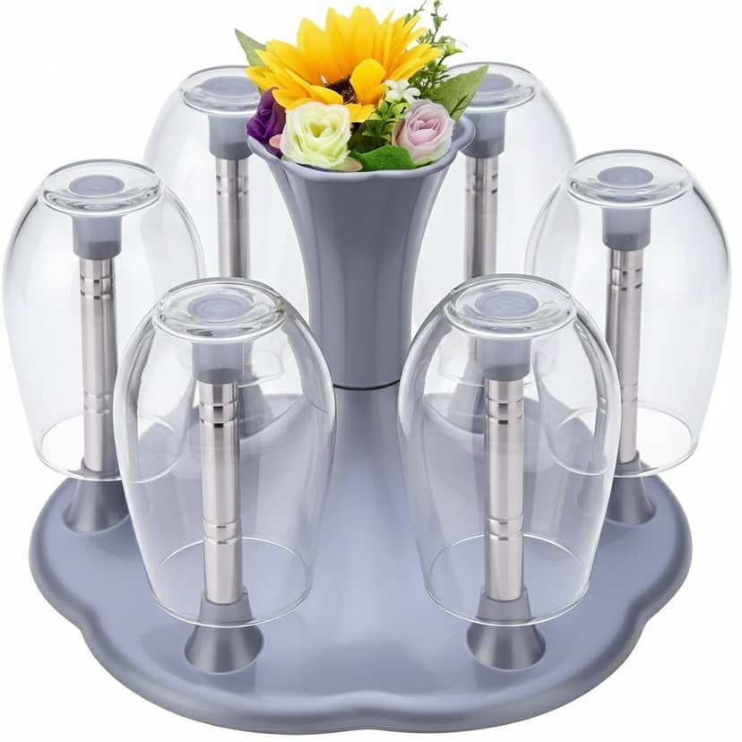 Dark Wolf Silver Steel Glass Stand Premium Rust Resistant Cup Holder view 2