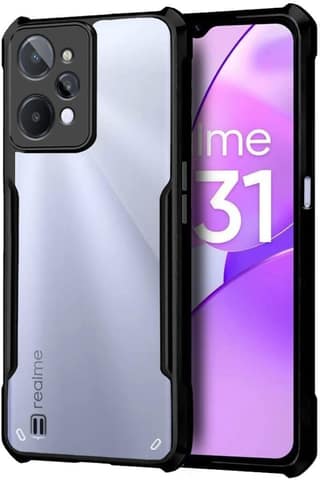 PLUGTECH Slim Shockproof Case | Matte Black Soft | Drop Protection | Precise Cutouts | Premium Mobile Cover for Realme C31