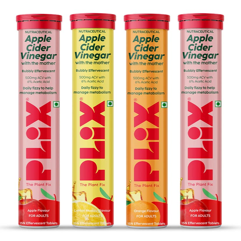 Fitness Journey - Apple Cider Vinegar Effervescent pack of 4 tubes__1 Month__60 Tablets