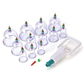 ND BROTHERS 12pcs Cups Vacuum Cupping Kit Pull Out a Vacuum Apparatus Therapy Relax Massagers Curve Suction Pump (Multi color)