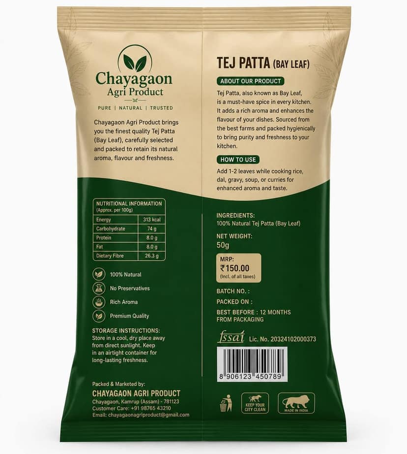 Chayagaon Agri Product Tej Patta (Bay Leaf) 50g view 2