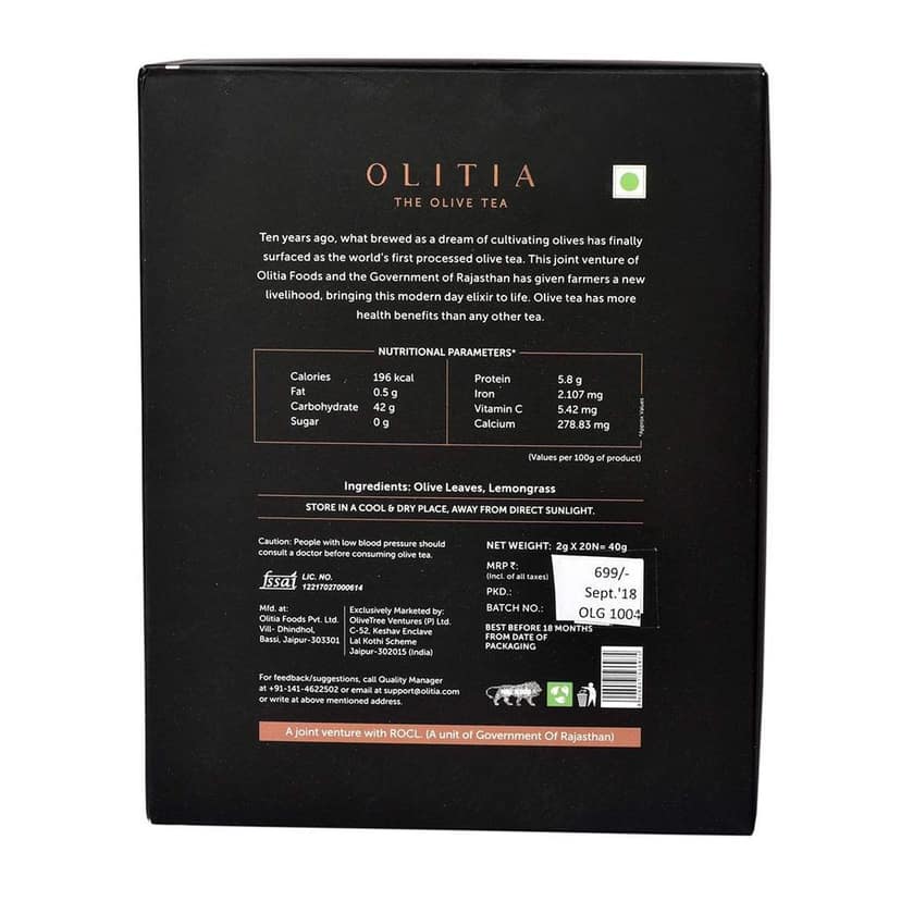Olitia -The Olive Herbal Tea with Holy Basil Flavor, SPN-B2S view 2