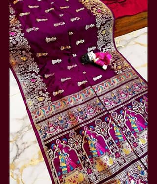 KALIPATRA Art Silk Solid Baluchari Saree With Unstitched Blouse Piece ( Green )