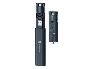 Portronics Snapcase 3 Type C to Type C Cable, Micro , 8 Pin, USB-A Extension,SD Card , Sim Card Slot, SIM Ejector Pin - Blue