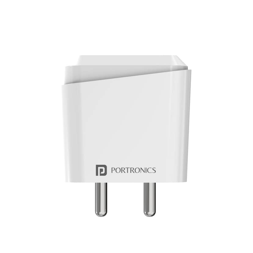 Portronics Adapto 40 M, 18w 3A Mach USB Fast Charging Adaptor with 1M Micro USB Charging Cable, Single Port Wall Charger for iPhone