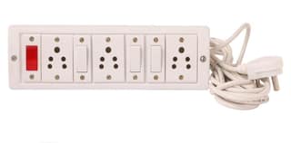 INDRICO Power Strip Extension Multi Outlet Board Fitted with 3 Anchor Sockets(5 Amp),3 Anchor Switch(5 Amp),Anchor Indicator and 5 Metre Wire with 6 Amp Plug