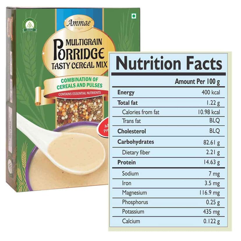 Ammae Multigrain Porridge Tasty Cereal Mix, 400g, 16 grains Sathu Maavu, Sprouted & Roasted Cereals, Pulses, Millets & Oats | No Sugar | No Salt | No Milk | No Preservatives & Chemicals view 2