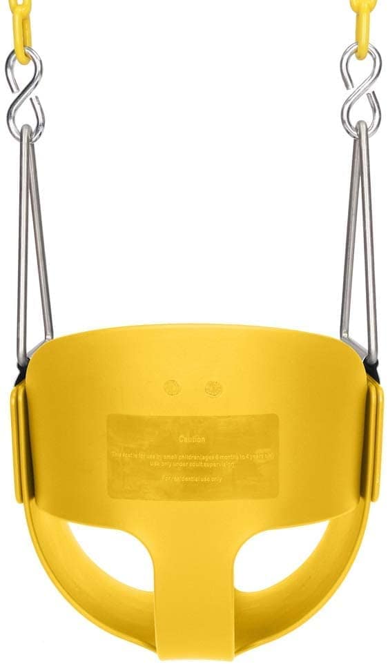 Reznor Heavy-Duty High Back Full Bucket Toddler Swing Seat with Coated Swing Chains and Carabiners for Easy Install Fully Assembled view 2
