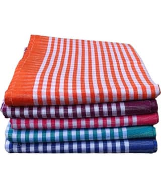 KAKUMANU - Multicolor Cotton Checks Bath Towel (Pack of 5)