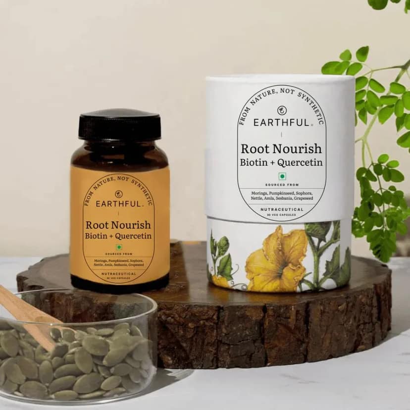 Earthful Root Nourish Hair Fall Support Capsules-Hair Growth