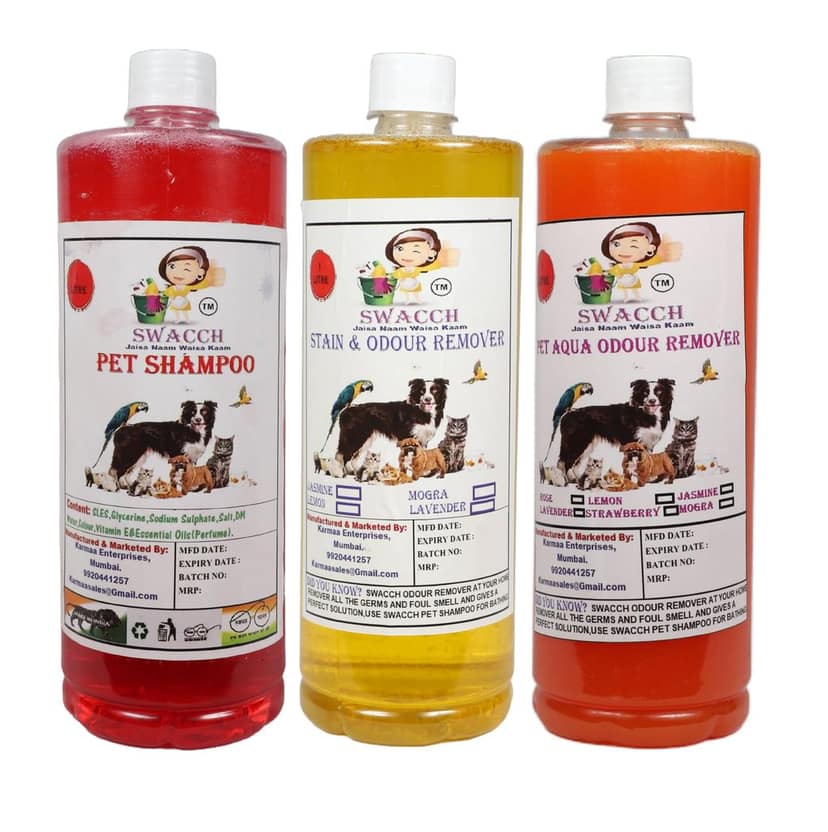 Swacch Shampoo (Jasmine) + Deodorizer (Lemon) + Stain Remover (Orange) 1 Litre Each view 2