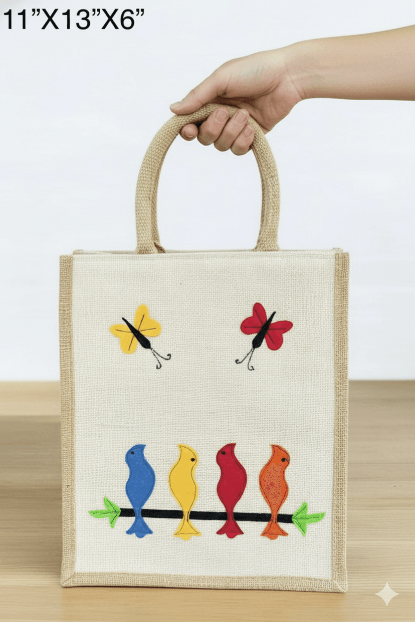 Laxmi Creations Premium Jute Bag | 11"×13"×16" | Eco-Friendly Multi-Use Bag | 225 g | Durable Jute Fabric
