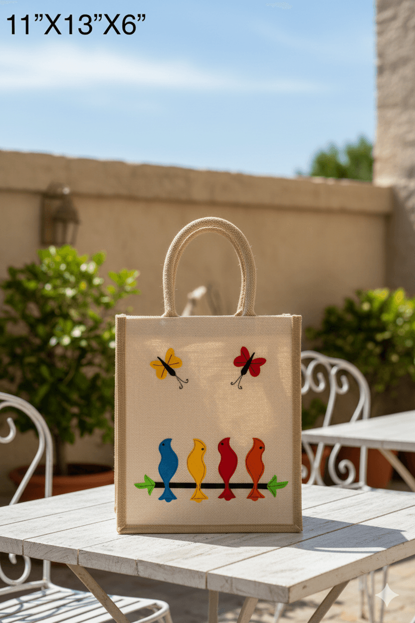 Laxmi Creations Premium Jute Bag | 11"×13"×16" | Eco-Friendly Multi-Use Bag | 225 g | Durable Jute Fabric view 2