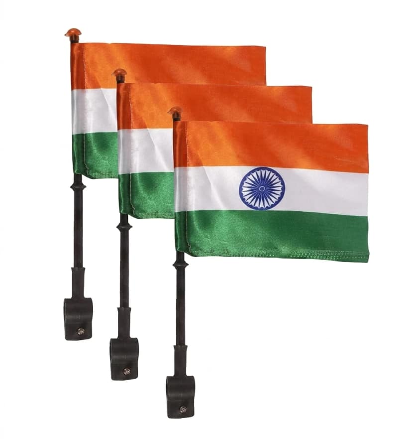 Chopra Premium Tricolour Car flags - Pack of 5