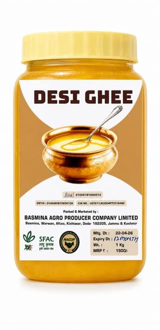 Basmina Agro Desi Ghee - 2 Kg