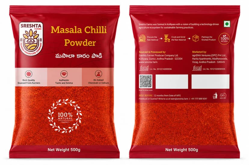 Sreshta Farms Masala Chilli Powder - 500gm view 2