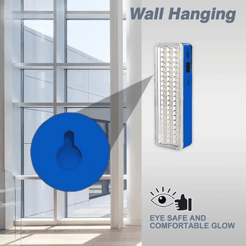SPARKWORLD Portable Rechargeable Emergency LED Light Lamp 56-LED Panel & COB Torch | Dual-Mode Backup Light (Blue) view 2