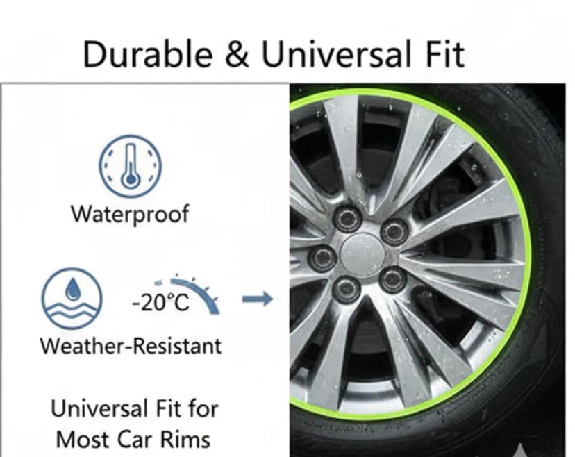 Pulseaura Multicolor Reflective Wheel Rim Stripe Stickers High Visibility Car Decals (20 Pcs) view 2