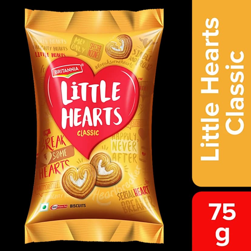 Britannia Little Hearts Biscuits, 75 G