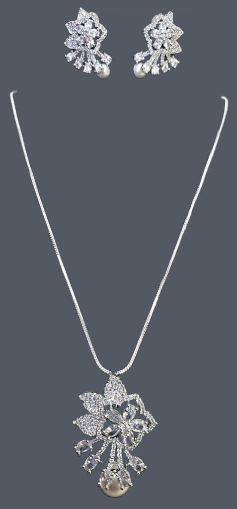 American Diamond Casual and Partywear Pendant Set view 2