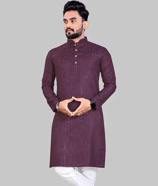 YUG ART - Pink Cotton Blend Men's Regular Kurta ( Pack of 1 )