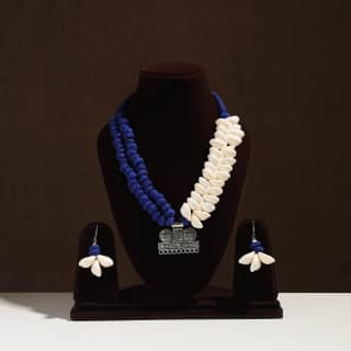 Multicolor - Handmade German Silver Shell Necklace Set 14