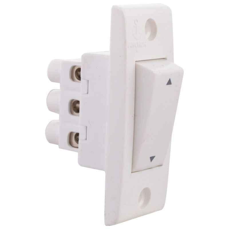 Anchor Penta Cherry 6A 2 way White Switch, 14122 ( pack of 20 ) view 2