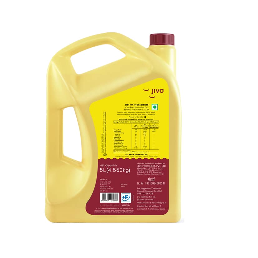 Jivo Cold Pressed oil Groundnut Oil - 5 Litre view 2