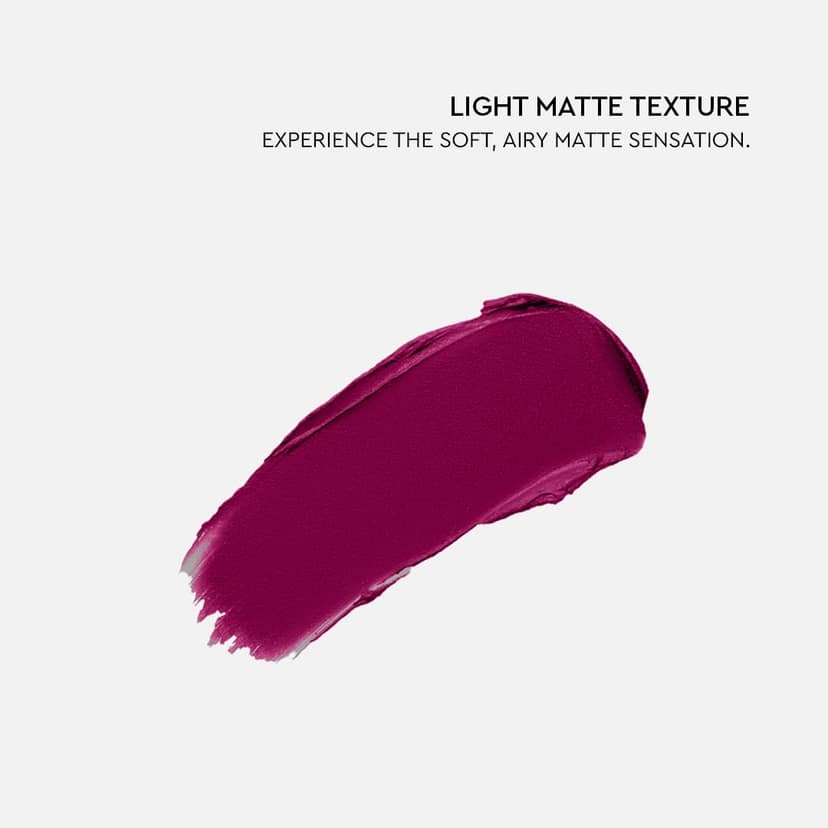 Kiro Airy Matte Liquid Lipstick, Dusky Grape (Deep Purple), 5 ml, Transferproof, Liquid Lip Colour, Long Lasting, Vegan, No Parabens, Avocado Oil, Non Toxic Lipstick for Intense Colour Kiro Airy Matte Liquid Lipstick, Dusky Grape (Deep Purple), 5 ml, Tra view 2
