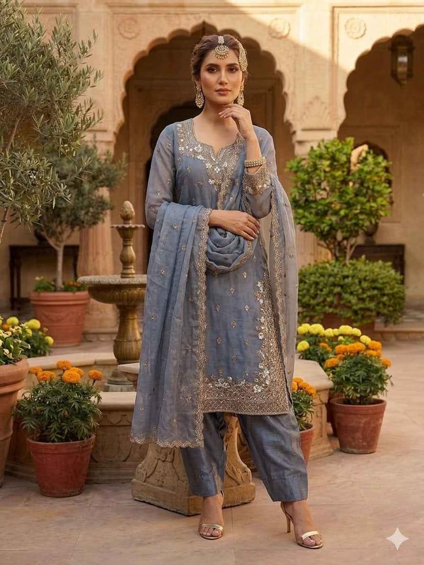 Embroidered Plazzo Set