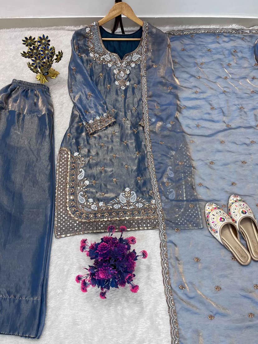 Embroidered Plazzo Set view 2