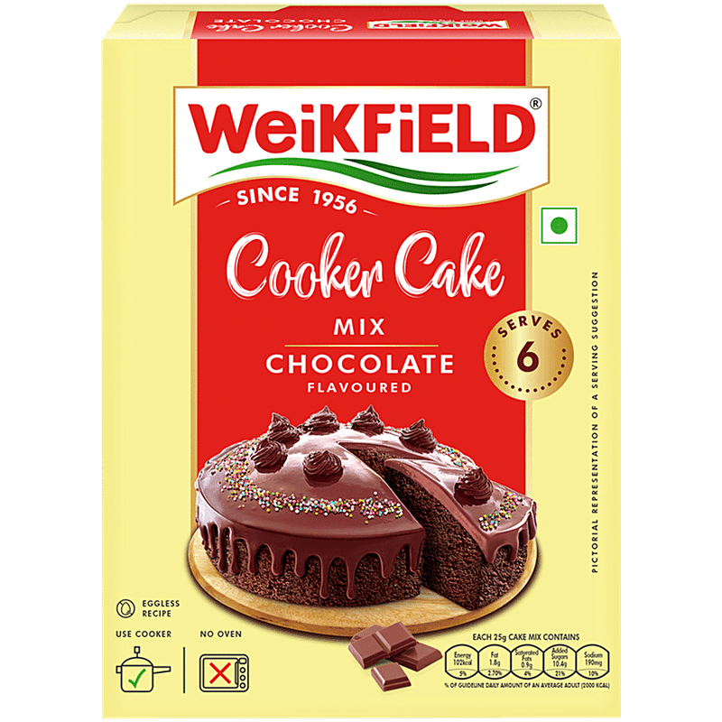 Weikfield Cooker Cake Mix Chocolate, 150 gm view 2