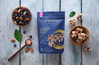Epiphany Dry Fruit Snacks Blueberry & Almond Bars Healthy and Delicious Dry Fruit Sweet Chikki Energy Crunch ( No Sugar Added )85gm