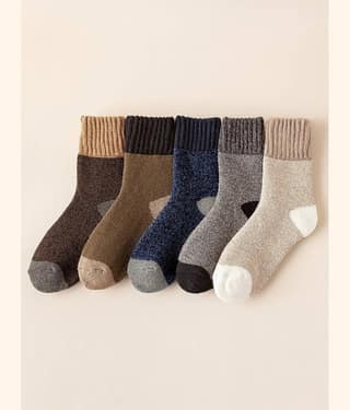Brucella Blended Men's Self Design Multicolor Mid Length Socks ( Pack of 5 )