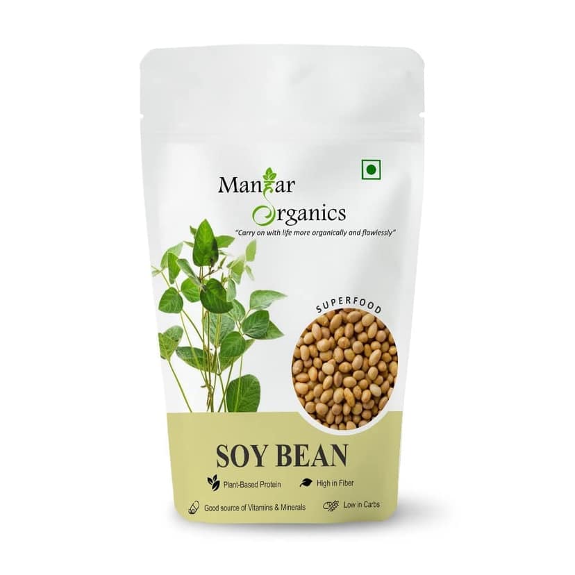 ManHar Organics Soybeans Nuts (Soya Bean) 250gm | High-Protein, Non-GMO, and Natural Snack for Healthy Living