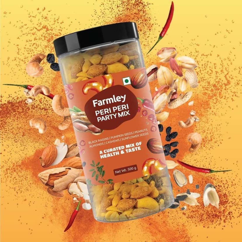 Farmley Peri Peri Party Mix 500 g Healthy Snacks Mixture of Dry Fruits, Nuts And Seeds view 2