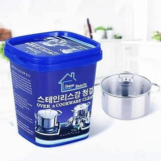 Oven and Cookware Cleaner Stainless Steel Cleaning Pot Bottom Burnt Rust Removal Cleaning Powder for Home 450 Gms