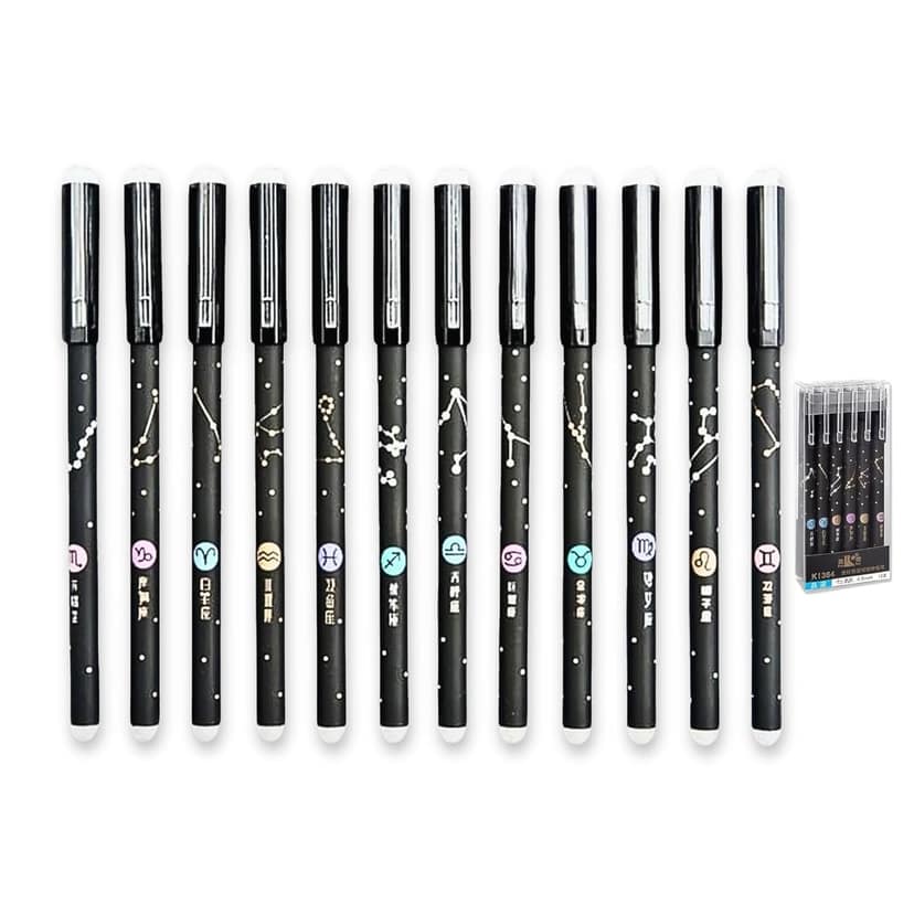 Delhi Deals Hub Erasable Gel Ink Pens 0.5 mm Fine Point Blue Ink Pack of 12 for Writing Drawing Journaling and Office Use