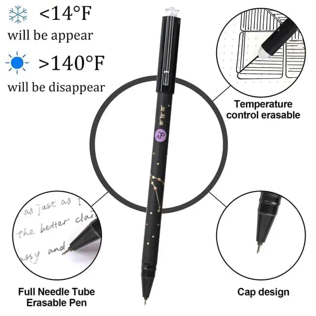 Delhi Deals Hub Erasable Gel Ink Pens 0.5 mm Fine Point Blue Ink Pack of 12 for Writing Drawing Journaling and Office Use view 2