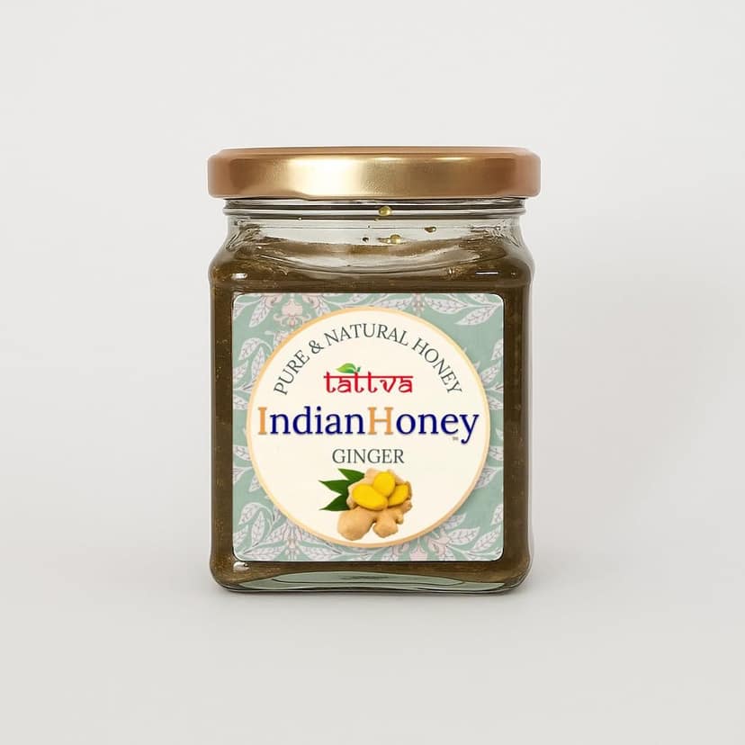 IndianHoney Ginger & Tulsi Lemon Ginger Infused Honey Combo Pack (230gm & 230gm) view 2